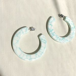Machete earrings - Kate hoops in Minted Porcelain